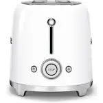 Brödrost Smeg TSF02WHEU Vit 50-tals Retro Design med Extra Breda Fack