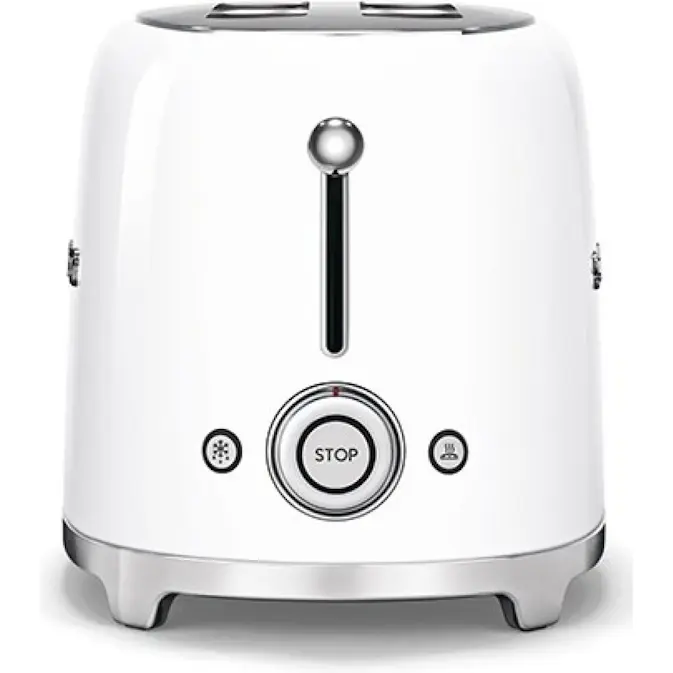 Brödrost Smeg TSF02WHEU Vit 50-tals Retro Design med Extra Breda Fack
