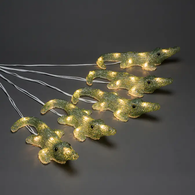 Dekorationsbelysning Gnosjö Konstsmide Krokodiler LED 5 st