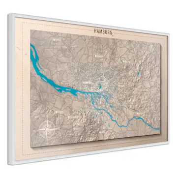 Poster Artgeist Affisch Isometric Map Hamburg