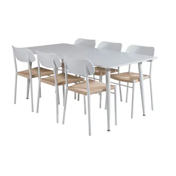 Matgrupp Venture Home Pobbie med 6 Peggy Stolar Vit