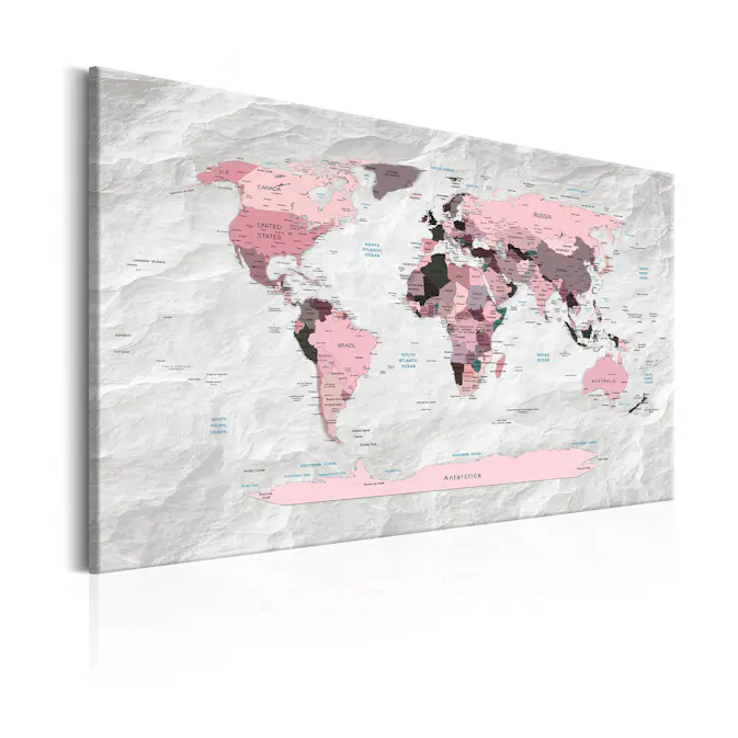 Tavla Arkiio World Map Pink Continents