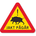 Varningsskylt 5etta Magnetskylt Jakt Pågår Triangel