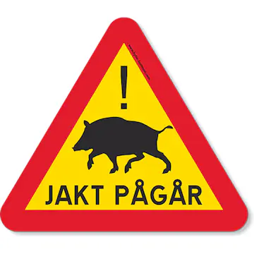 Varningsskylt 5etta Magnetskylt Jakt Pågår Triangel