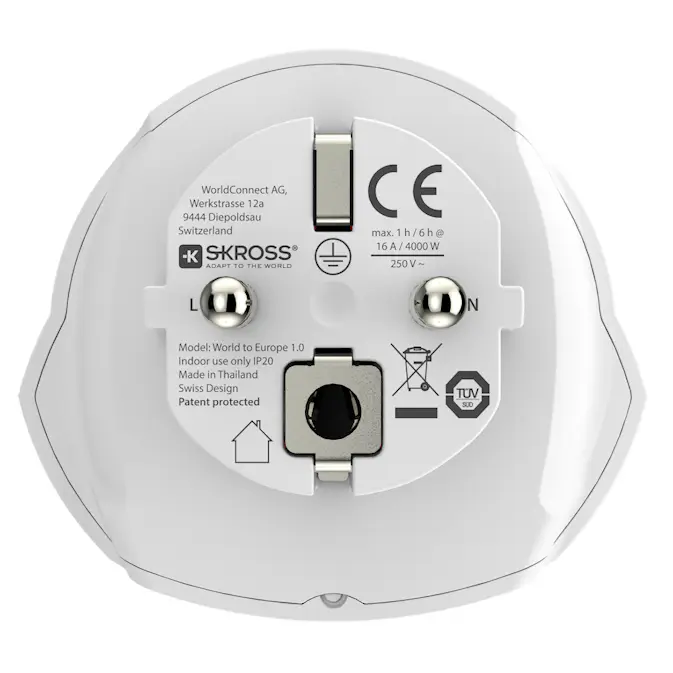 Reseadapter Skross Världen till Europa Jordad