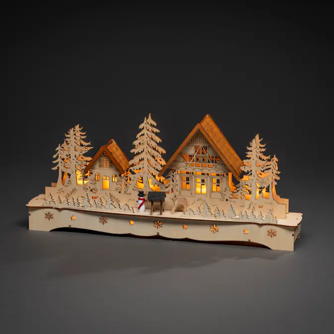 Dekorationsbelysning Gnosjö Konstsmide Hus med Snögubbe