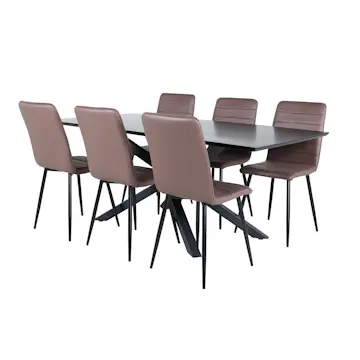 Matgrupp Venture Home med Piata Matbord och 6 Walerina Matstolar