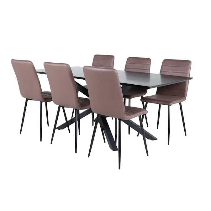 Matgrupp Venture Home med Piata Matbord och 6 Walerina Matstolar