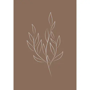 Posters Venture Home Drawed Leaf Brun