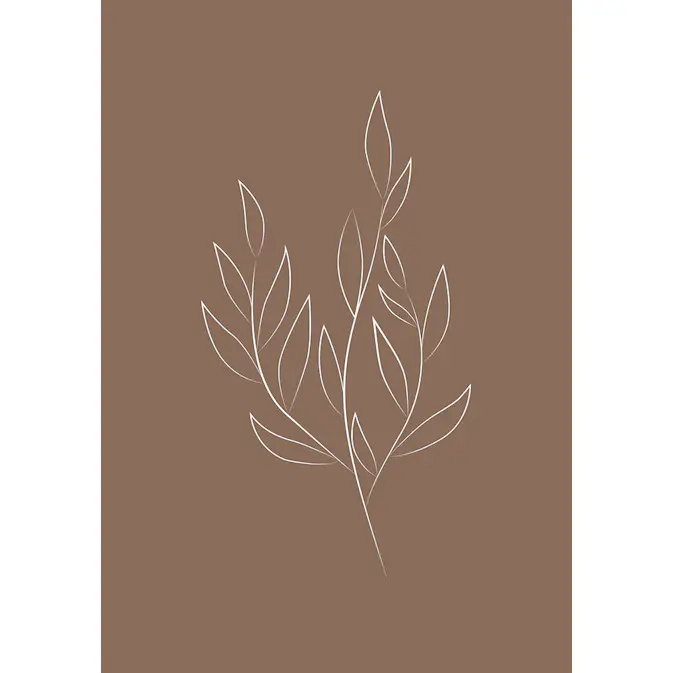 Posters Venture Home Drawed Leaf Brun