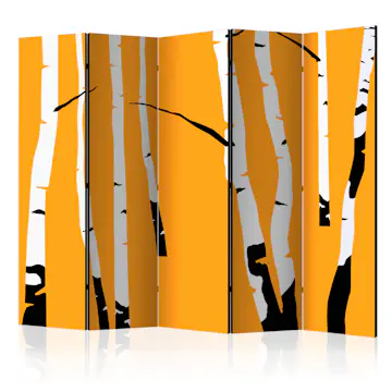 Rumsavdelare Skärmvägg Arkiio Birches on the Orange Background II 225x172 cm