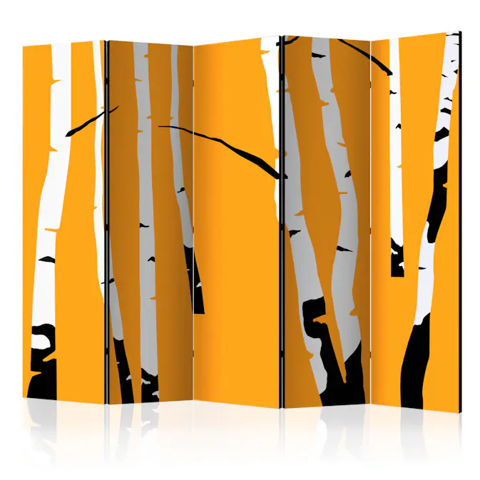 Rumsavdelare Skärmvägg Arkiio Birches on the Orange Background II 225x172 cm