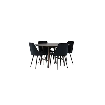Matgrupp Venture Home Kaseidon Ø100 cm med 4 st Night stolar