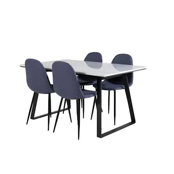 Matgrupp Venture Home Estelle 140 med 4 Pobbie Stolar PolyEstelletyg