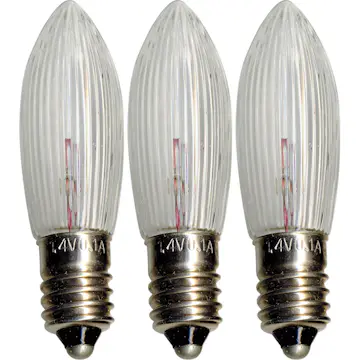 LED-Reservlampa Star Trading E10 24V 1,8W Transparent 3-pack