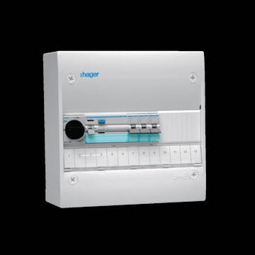 Plastkapsling Hager Gamma Förmonterad Bestyckad med HB, JFB, DVB