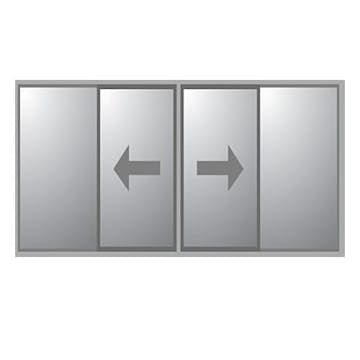 Kombiparti Dörrar Novoroom Extreme 3-glas 2 Skjutbara & 2 Fasta