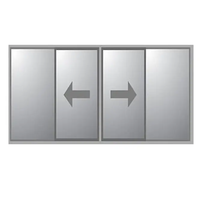 Kombiparti Dörrar Novoroom Extreme 2-glas 2 Skjutbara & 2 Fasta