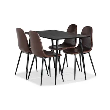 Matgrupp Basic Home Budvic Rektangulärt Matbord 120 cm med 4 Matstol