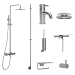 Blandarpaket Scandtap Steel Pleasure 2 med Handdukstork och Accessoarer