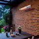 Infravärmare Hortus 1500W Hängande Väggmonterad Terrassvärmare med Fjärrkontroll i Aluminium