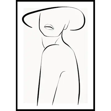 Poster Gallerix Posing In Hat Line Art