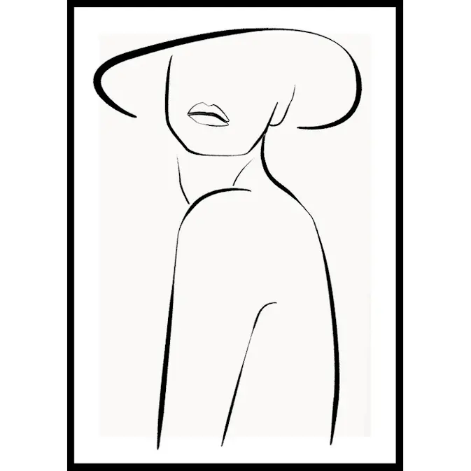 Poster Gallerix Posing In Hat Line Art
