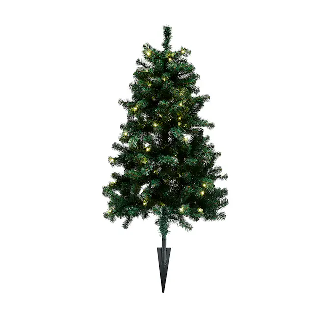 Plastgran Nordic Winter Aske Utomhus med Spett LED