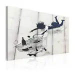 Tavla Arkiio FallIng Woman With Supermarket Trolley Banksy 60x40