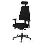 Kontorsstol Lanab Group LD 6340 Svart Stol med Justerbar Sits & Ryggstöd