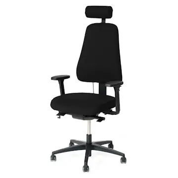 Kontorsstol Lanab Group LD 6340 Svart Stol med Justerbar Sits & Ryggstöd