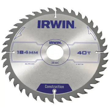 Sågklinga Irwin 184x30/20/16mm 40t 2,5mm
