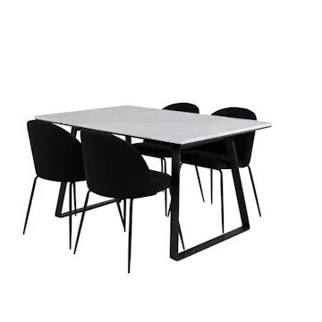 Matgrupp Venture Home Estelle 140 med 4 Wrigley Stolar