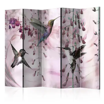 Rumsavdelare Skärmvägg Arkiio Flying Hummingbirds Pink II 225x172 cm