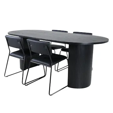 Matgrupp Venture Home Bianca med 4 Kungshamn Stolar Konstläder