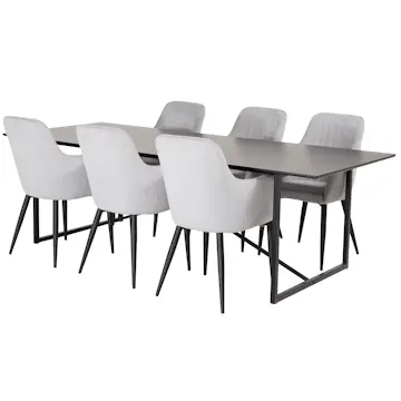 Matgrupp Venture Home Palaba med 6 Corina Stolar Svart