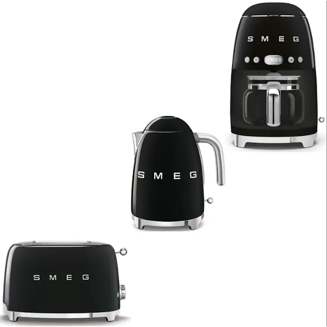 Frukostpaket Smeg Lilla Brödrost, Vattenkokare & Kaffebryggare