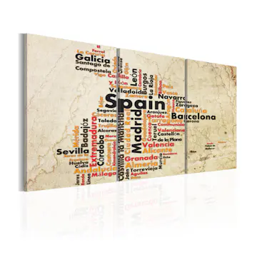 Tavla Arkiio Spanien Text Kartan I Färger Flaggan