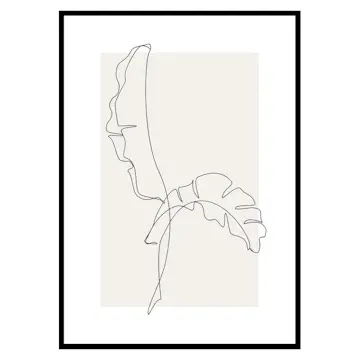 Poster Gallerix Banana Leaf Line Art No2