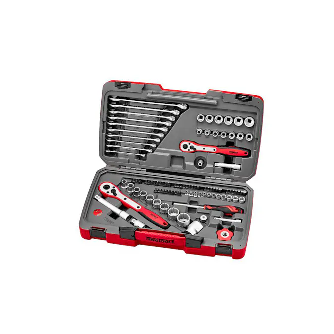 Hylsnyckelsats Teng Tools TMX098 med 98 delar (1/4 tum, 3/8 tum och 1/2 tum fäste)