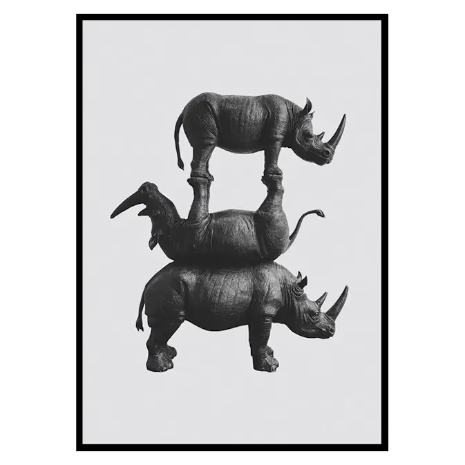 Poster Gallerix Three Rhinos