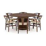 Matgrupp Bark Kopparbo Runt Matbord 150 cm med 6Dastoori Matstol