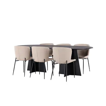Matgrupp Venture Home Bootcut Oval med 6 Modesto Stolar