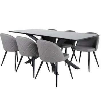 Matgrupp Venture Home med Piata Matbord och 6 Valentina Stitcthes Matstolar