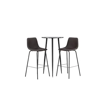 Matgrupp Venture Home Plaza Ø60 cm med 2 st Alexi stolar