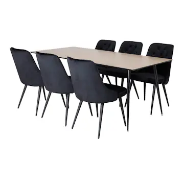 Matgrupp Venture Home Silvia med 6 Vera Stolar Sammet