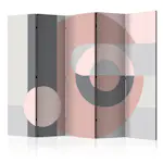 Rumsavdelare Skärmvägg Arkiio Geometric Wreath Pink II 225x172 cm