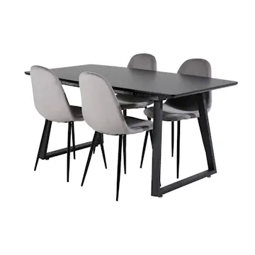 Matgrupp Venture Home Ina med 4 Pobbie Stolar Sammet