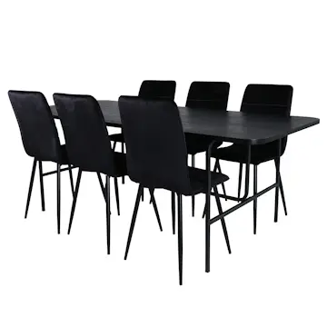 Matgrupp Venture Home Chicago med 6 Walerina Stolar Sammet