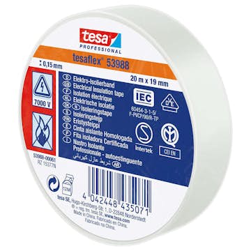Isoleringstejp Tesa Vit 19 mm x 20 m